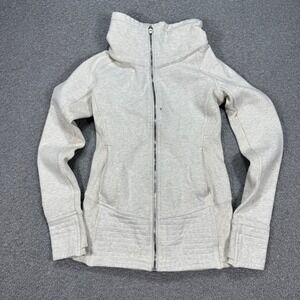 Lululemon Scuba Jacket Women's 4 Gray Funnel Neck Fleece Lined Radiant II Slim
